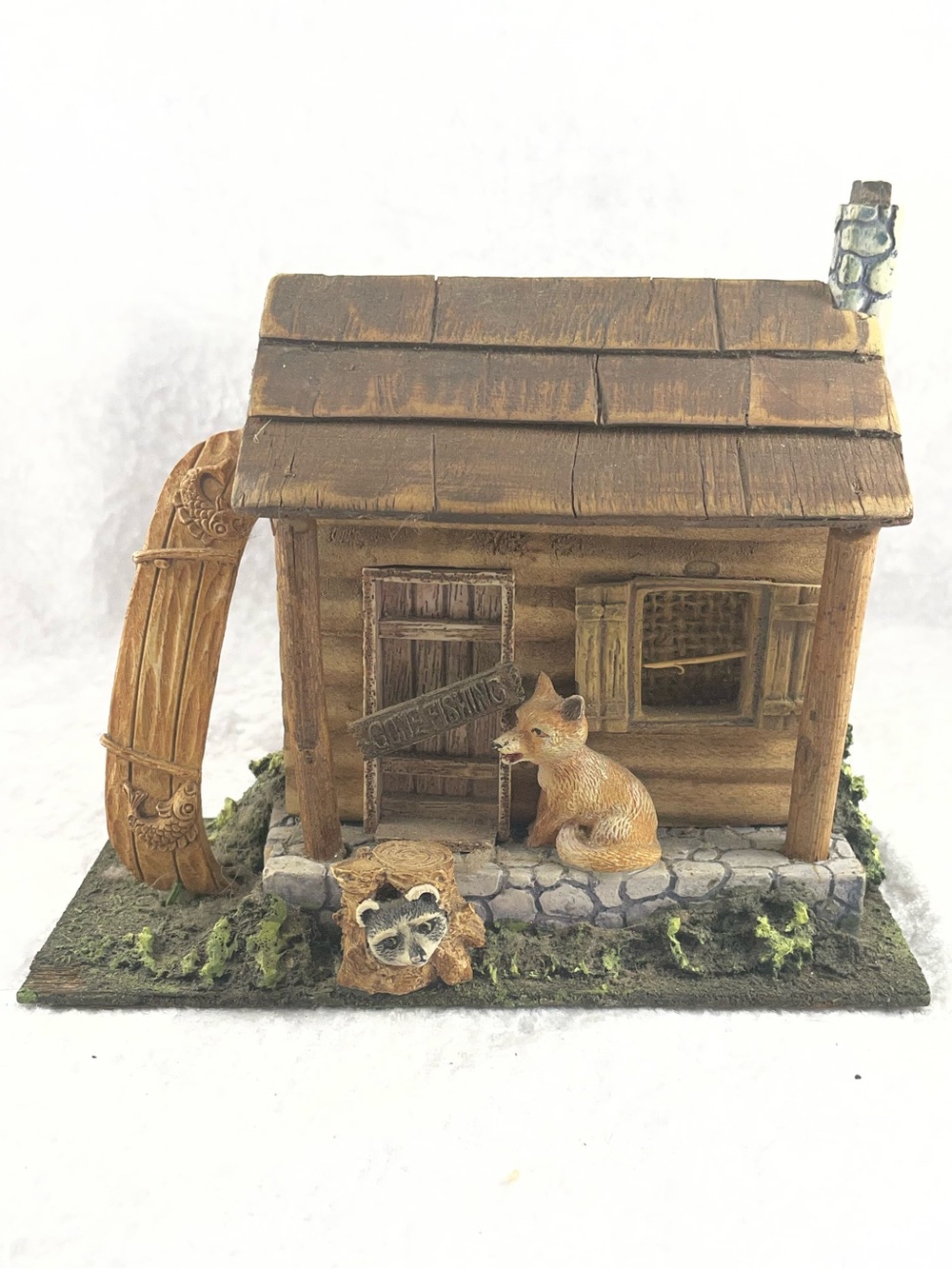 Vintage Folk Art Cottage Cabin Basket Cottagecore